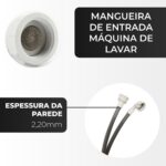 Mangueira de entrada 5m com filtro, reforçada e universal 3/8” para lavadora Brastemp, Electrolux e Consul. - Imagem 6