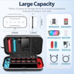 Capa de Transporte OIVO para Switch OLED: proteção rígida, compartimento para 20 jogos e praticidade para viagens. - Imagem 3