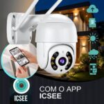Câmera de Segurança Wi-Fi Externa 360° Full HD com visão noturna e monitoramento pelo celular para proteção total 24h. - Imagem 4
