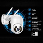Câmera de Segurança Wi-Fi Externa 360° Full HD com visão noturna e monitoramento pelo celular para proteção total 24h. - Imagem 9