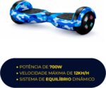 Hoverboard Skate Elétrico 6.5 Brinovar com LED e Bluetooth, equilíbrio dinâmico e potência de 700W para diversão com estilo. - Imagem 4