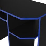 Mesa Gamer para Computador com Porta-Teclado e Prateleiras: conforto, organização e design moderno para seu setup gamer. - Imagem 5