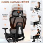 Cadeira Ergonômica FivDaily L780: reclinável 145°, apoio lombar, cabeceira 8D e apoio para pés para home office. - Imagem 3