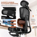 Cadeira Ergonômica FivDaily L780: reclinável 145°, apoio lombar, cabeceira 8D e apoio para pés para home office. - Imagem 4