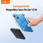 Power Bank 5000mAh Magnético 20W PD: carregamento rápido, sem fio e portátil para iPhone e Android - Imagem 3