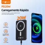 Power Bank 5000mAh Magnético 20W PD: carregamento rápido, sem fio e portátil para iPhone e Android - Imagem 4