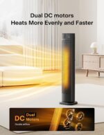 PELONIS Aquecedor de torre 1500W: aquece rápido, oscila 75°, controle remoto, timer 12H e proteção total para salas grandes - Imagem 3