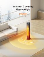 PELONIS Aquecedor de torre 1500W: aquece rápido, oscila 75°, controle remoto, timer 12H e proteção total para salas grandes - Imagem 5