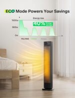 PELONIS Aquecedor de torre 1500W: aquece rápido, oscila 75°, controle remoto, timer 12H e proteção total para salas grandes - Imagem 9