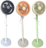 Ventilador de Coluna com 5 Hélices – Base Super Resistente, Oscilação 180° e Vento Forte – Silencioso, 3 Velocidades BEGE,110V) - Imagem 6