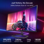 SCEPTRE 32 curvo 240Hz 1ms: mais fluidez, imersão e vantagem nos jogos com FreeSync Premium. - Imagem 4