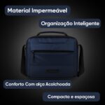 Bolsa Carteiro Masculina Impermeável Nylon Transversal com 4 Bolsos e Várias Divisórias para Mais Praticidade - Imagem 3