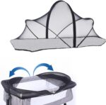 Tenda para berço de bebê dobrável e respirável, fácil de instalar, proteção e conforto para seu bebê, preto M - Imagem 6