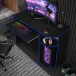 Mesa Gamer para PC Gamer Preto/Azul: mais conforto e organização para seu setup de jogo e escritório - Imagem 3