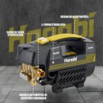 Hanabi Lavadora 1500W 60 bar com motor de indução, mangueira 10m e bico ajustável para limpeza pesada sem superaquecer - Imagem 8