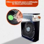Ventilador Portátil de Mesa Mini Ar Condicionado Umidificador Climatizador Luz Led (Preto) - YODHE - Imagem 4