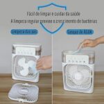 Ventilador Portátil de Mesa Mini Ar Condicionado Umidificador Climatizador Luz Led (Preto) - YODHE - Imagem 6