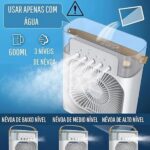 Ventilador Portátil de Mesa Mini Ar Condicionado Umidificador Climatizador Luz Led (Preto) - YODHE - Imagem 7
