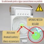 Ventilador Portátil de Mesa Mini Ar Condicionado Umidificador Climatizador Luz Led (Preto) - YODHE - Imagem 8