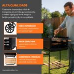 Churrasqueira Portátil com Rodas Califórnia: prática, completa e fácil de transportar para seu churrasco em casa. - Imagem 5