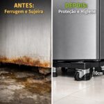 Suporte Móvel Ajustável Premium: mova geladeira, fogão e máquina com segurança, suporta 200kg, é antiferrugem e antivibração. - Imagem 4