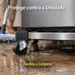 Suporte Móvel Ajustável Premium: mova geladeira, fogão e máquina com segurança, suporta 200kg, é antiferrugem e antivibração. - Imagem 9
