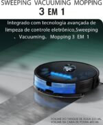 LILIN X6 Robô Aspirador LiDAR 3 em 1 com WiFi, Alexa, 6500Pa e mapas múltiplos para limpeza inteligente. - Imagem 3