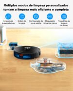 LILIN X6 Robô Aspirador LiDAR 3 em 1 com WiFi, Alexa, 6500Pa e mapas múltiplos para limpeza inteligente. - Imagem 7