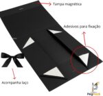 Caixa para Presente PegPack reforçada com imã e laço de cetim, ideal para embalar com elegância e segurança. - Imagem 3