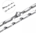 Corrente de Prata Masculina em Aço Inoxidável 316L Trançada, estilo futurístico e resistente, ideal para um visual moderno. - Imagem 4