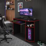 Mesa Gamer para Computador com Porta-Teclado e Prateleiras: organização, conforto e design gamer para seu setup. - Imagem 6