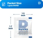 200 pacotes Dry & Dry 1g: sílica gel premium segura, reutilizável e eficaz contra umidade - Imagem 7