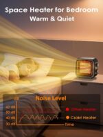 Aquecedor de Mesa 1500W PTC: aquecimento rápido, silencioso e seguro para escritório e quarto - Imagem 5