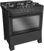 Fogão Mueller preto fosco 5 bocas com mesa de vidro e acendimento automático para cozinhar com praticidade e potência - Imagem 6
