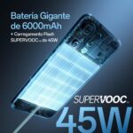 OPPO Reno 14 F 5G 256GB com 12GB RAM, câmera 50MP, bateria 6000mAh e resistência IP69. - Imagem 3