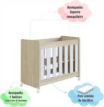 Mini Berço Infantil Moisés Multifuncional 4 em 1 com Rodas: praticidade, segurança e conforto para o quarto do bebê. - Imagem 7