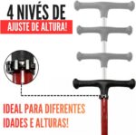 Patinete Joy Infantil LED e Bluetooth, ajustável, resistente até 80kg para diversão segura e vibrante - Imagem 5