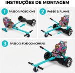 Joyfox Hoverkart Universal Ciano: transforme seu hoverboard em kart seguro, ajustável e fácil de montar. - Imagem 6