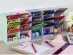 Organizador Diagonal Lilás Pastel: compacto, resistente e ideal para manter documentos organizados com charme no escritório ou home office. - Imagem 3