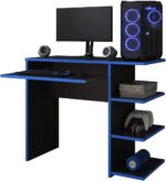 Mesa Escrivaninha Para Computador Escritório Pc Gamer RTX com estante lateral e design funcional para seu espaço de trabalho. - Imagem 4