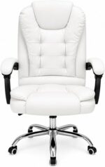 Cadeira Presidente Ergonômica Branca com pillow top, relax com trava e giro 360°: conforto e suporte para até 120 kg. - Imagem 5