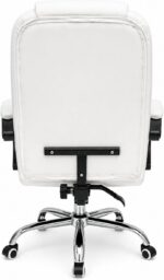 Cadeira Presidente Ergonômica Branca com pillow top, relax com trava e giro 360°: conforto e suporte para até 120 kg. - Imagem 6