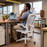 Cadeira ergonômica com apoio lombar ajustável e mesh respirável para máximo conforto no home office. - Imagem 3