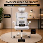 Cadeira ergonômica com apoio lombar ajustável e mesh respirável para máximo conforto no home office. - Imagem 4