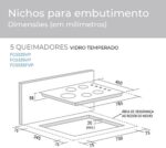 Cooktop Suggar FG5535FVP com vidro preto, 5 queimadores e tripla chama lateral para cozinhar com mais potência e praticidade - Imagem 5