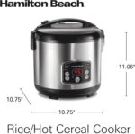 Hamilton Beach 37548: panela de arroz digital 14 xícaras com vapor, enxágue 2 em 1 e 6 funções programáveis para cozinhar fácil. - Imagem 8