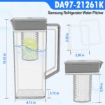 Jarro de água Samsung DA97-21261K com vedação reforçada, compatível com geladeiras RF24BB6900AC e outros modelos Samsung. - Imagem 7
