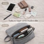 Bolsa Transversal Feminina Cinza: compacta, leve e elegante com 5 compartimentos para uso diário, viagem e trabalho. - Imagem 5