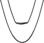 Colar de corrente em aço inox 2 mm para homens, banhado a prata, preto ou ouro, ideal para estilo e durabilidade. - Imagem 3