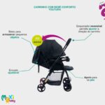 Maxi Baby YouTurn: carrinho com alça reversível, capota extralonga e segurança para passeios confortáveis. - Imagem 5